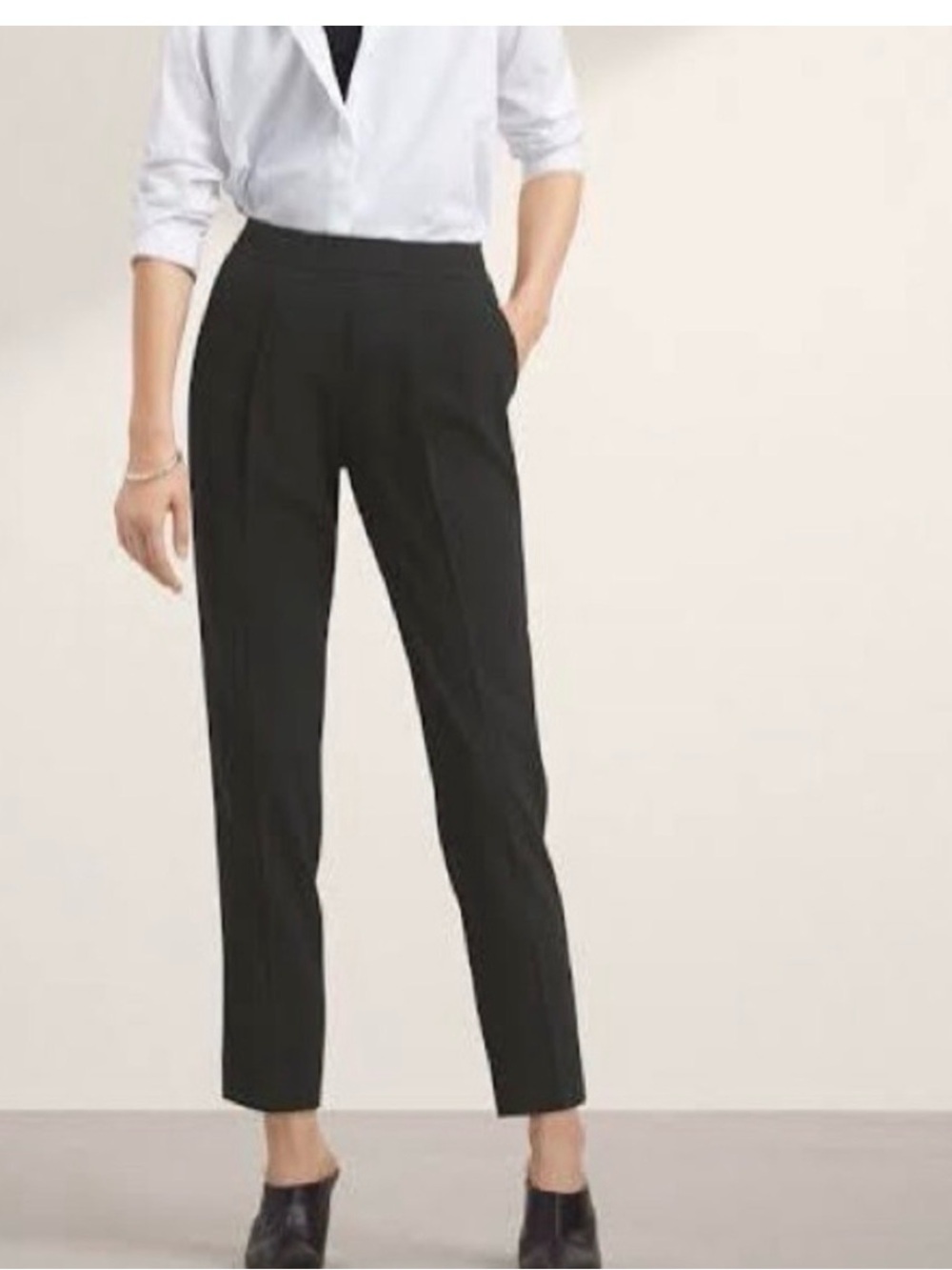 Babaton Black High-Rise Cropped Tailored Pants